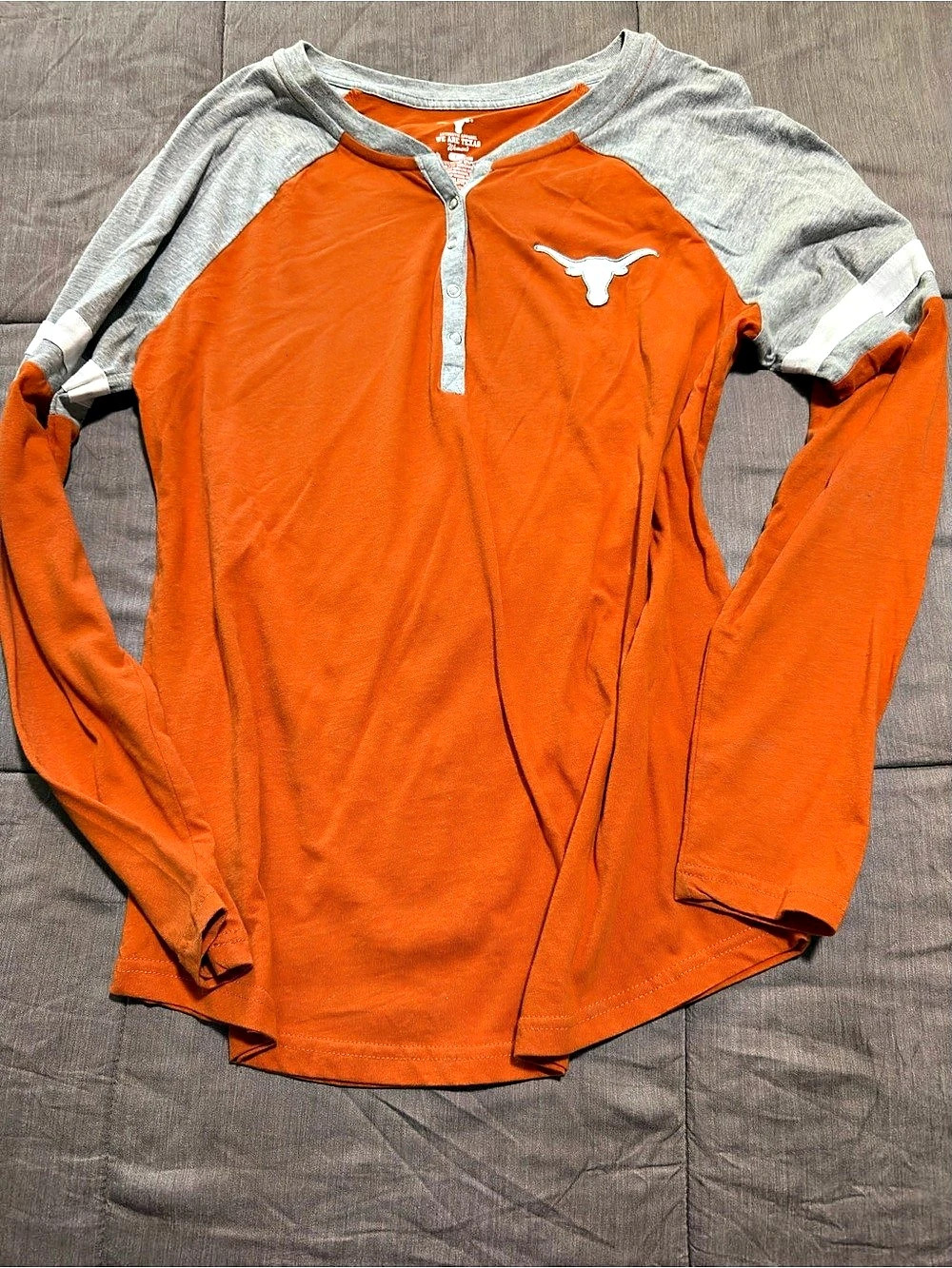 Authentic Apparel We Are Texas Long Sleeve Henley Longhorns Size Large